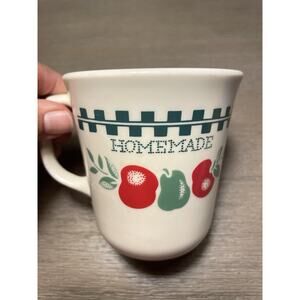 Vintage Corning Cups Homemade Farm Fresh Apple Set of 2 Coffee Mugs